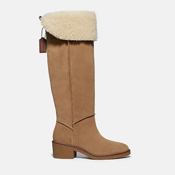 Coach Janelle Boots Peanut/Natural Size 6 - Picture 2 of 3